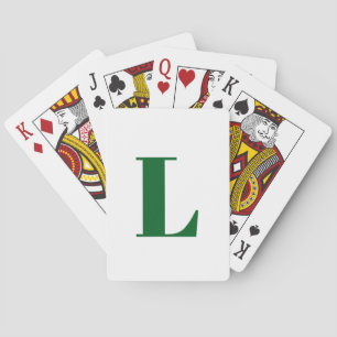 Baraja De Cartas Letra Inicial Monograma Naval Moderno Elegante G