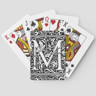 Baraja De Cartas Letra M monograma medieval inicial