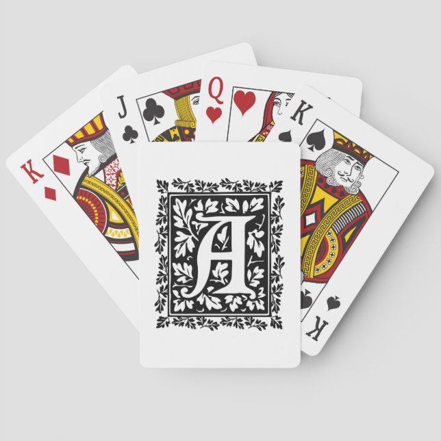 Baraja De Cartas Letra medieval elegante A de manuscrito iluminado (Reverso)