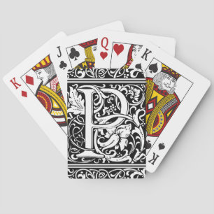 Baraja De Cartas Letra P Monograma Medieval Art Nouveau