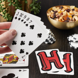 Baraja De Cartas Letra roja audaz H alfabeto divertido