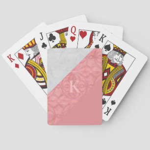 Baraja De Cartas Letra rosa rudimentaria y acuarela gris