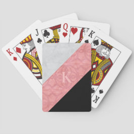 Baraja De Cartas Letra rosa rudimentaria y acuarela gris