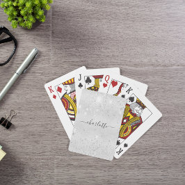 Baraja De Cartas Letras mayúsculas con monograma de polvo de purpur