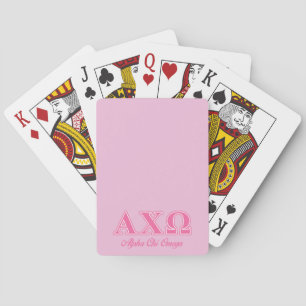 Baraja De Cartas Letras rosadas de Omega de la ji de Alphi