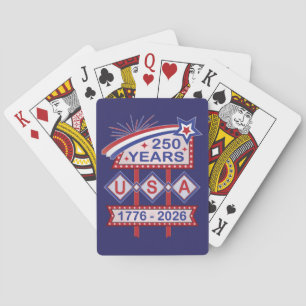 Baraja De Cartas Letrero de marquesina del 250 aniversario Retro US