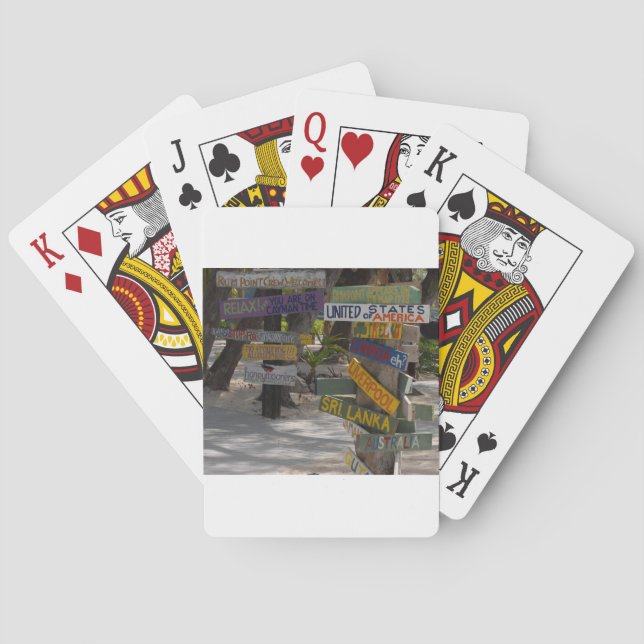 Baraja De Cartas Letrero Rum Point Grand Cayman (Reverso)