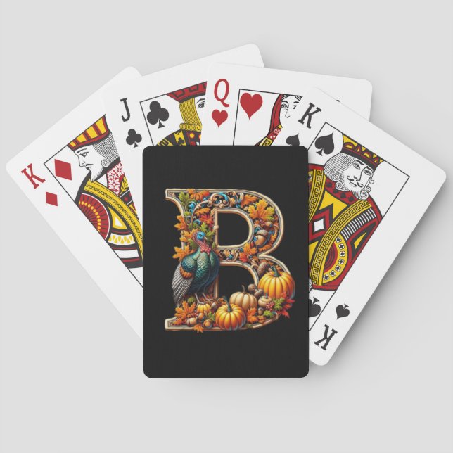 Baraja De Cartas Letter B in Thanksgiving style (Reverso)