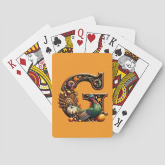Baraja De Cartas Letter G Thanksgiving style 
