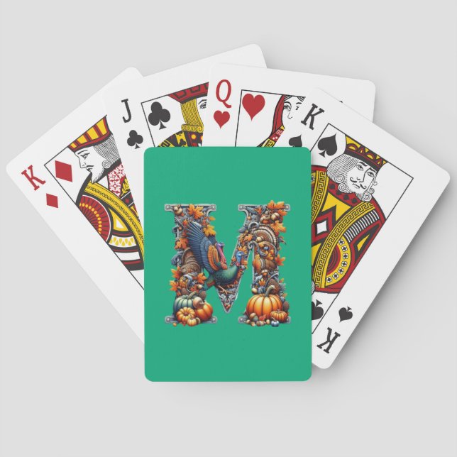 Baraja De Cartas Letter m by Thanksgiving style  (Reverso)