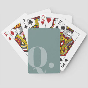 Baraja De Cartas Letterform Verde azulado silenciado