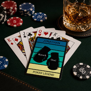 Baraja De Cartas Leyenda personalizada de Poker Knock Out Retro