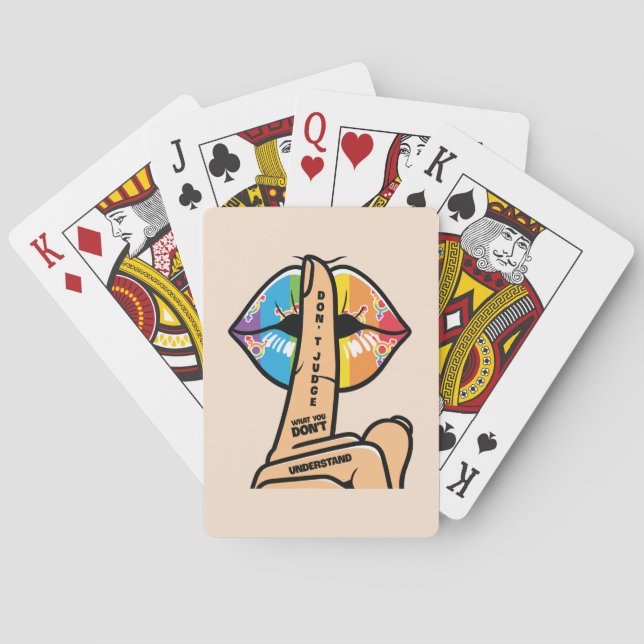 Baraja De Cartas LGBTQ - No juzgues lo que no entiendes (Reverso)