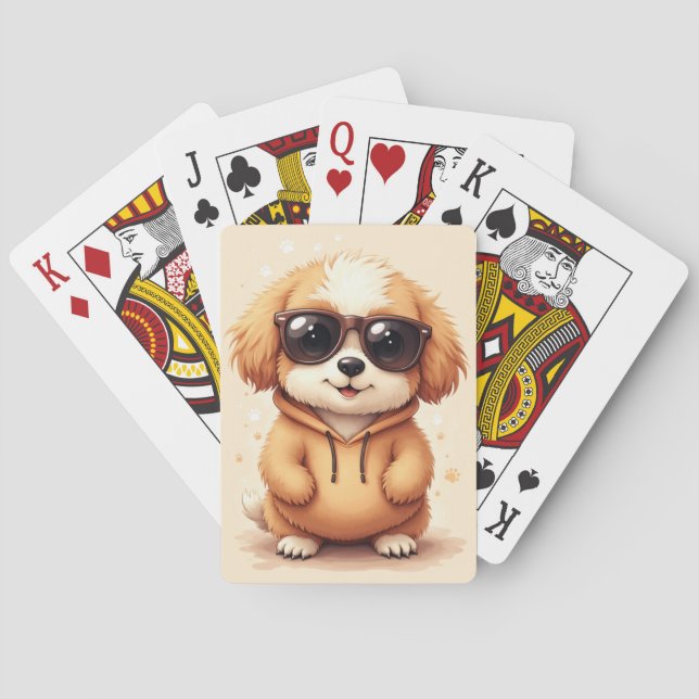 Baraja De Cartas Lhasa Apso Kawaii Perro Divertido (Reverso)