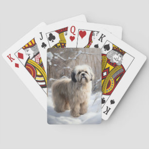 Baraja De Cartas Lhasa Apso Let It Snow Navidades