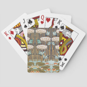 Baraja De Cartas Libélulas Nenúfares Arte Nouveau Pantanoso