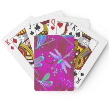 Libélulas Tarjetas de juego rosadas