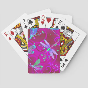 Baraja De Cartas Libélulas Tarjetas de juego rosadas