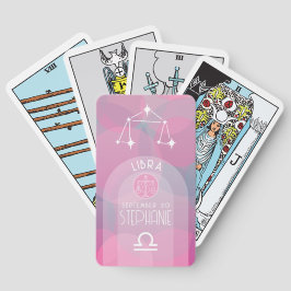 Baraja De Cartas Libra Personalizado Birthdate - Zodiac - Diseño mo