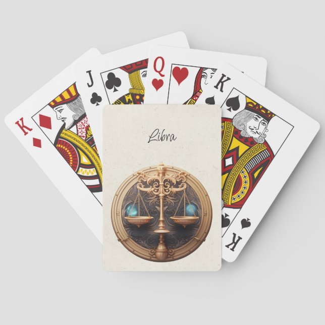 Baraja De Cartas Libra Scales Zodiac Minimalista (Reverso)