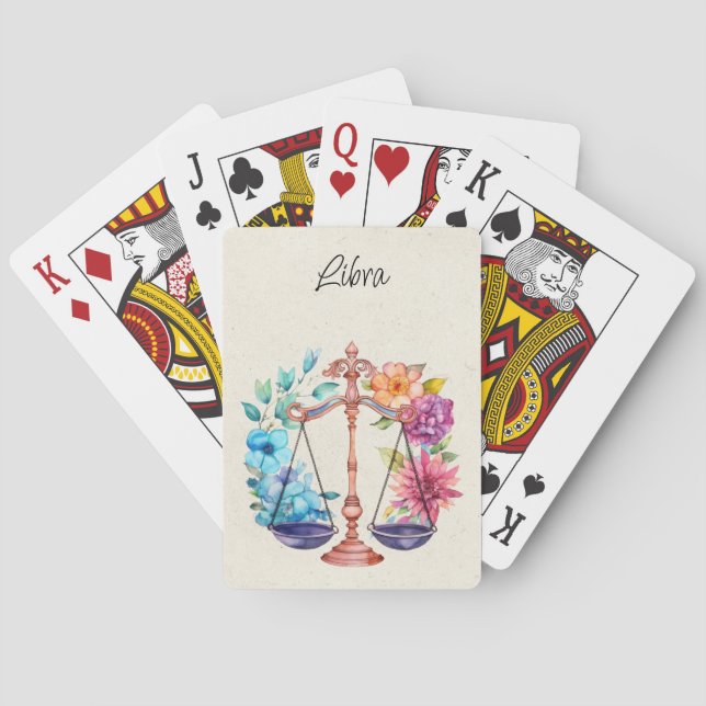 Baraja De Cartas Libra Scales Zodiac Watercolor (Reverso)