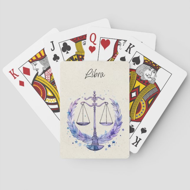 Baraja De Cartas Libra Scales Zodiac Watercolor (Reverso)