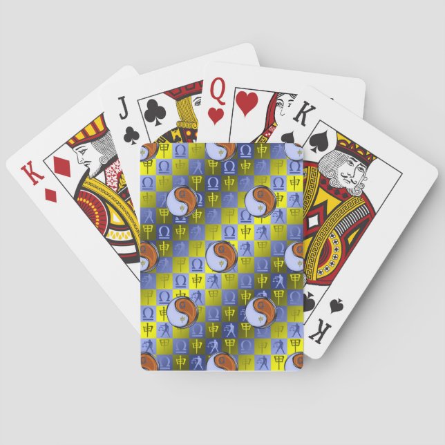 Baraja De Cartas Libra y Mono de Madera (Reverso)