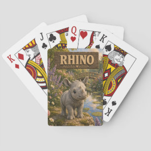 Baraja De Cartas Libro de Cuentos de Bebé Rinoceronte Lindo Animal