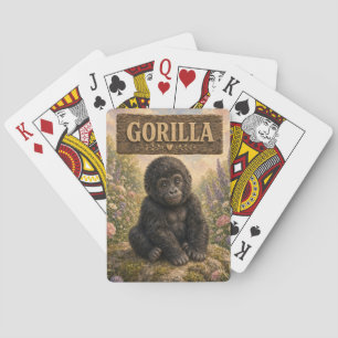Baraja De Cartas Libro de Historias de Bebé Gorila Tierno Animales