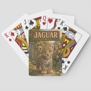 Baraja De Cartas Libro de Historias de Jaguar Bebé Tierno Animal de