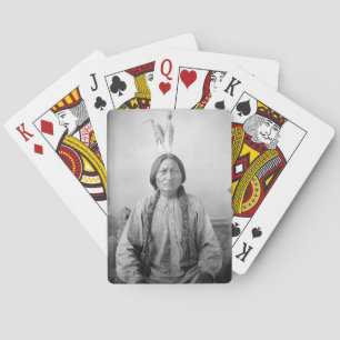 Baraja De Cartas Líder de Dakota sentando a los indios nativos esta