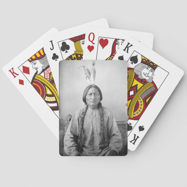 Baraja De Cartas Líder lakota sacudiendo a indígenas norteamericano (Reverso)