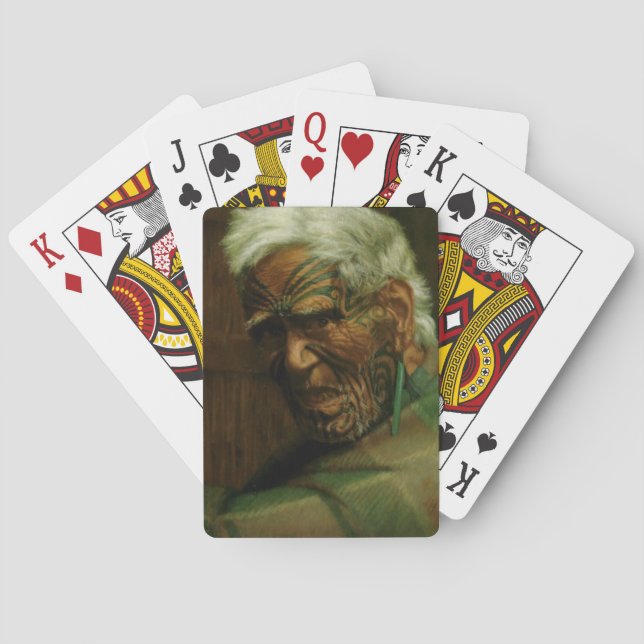 Baraja De Cartas Líder maorí de Nueva Zelanda Jefe de Arte Históric (Reverso)