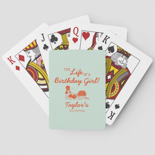 Baraja De Cartas Life of a Birthday Girl Party (Reverso)