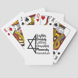 Baraja De Cartas Light Dreidel Latke Kanish Menorah Hanukkah