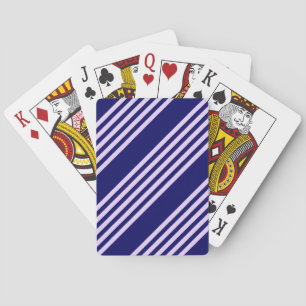 Baraja De Cartas Lilac púrpura y azul marino cinco rayas patrón