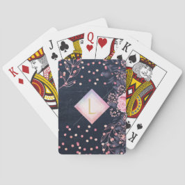 Baraja De Cartas Lilibet Monograma Navy Rosegold Regalos Princesas 