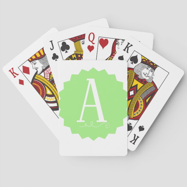 Baraja De Cartas Lime Green Initial Classic Playing Cards (Reverso)