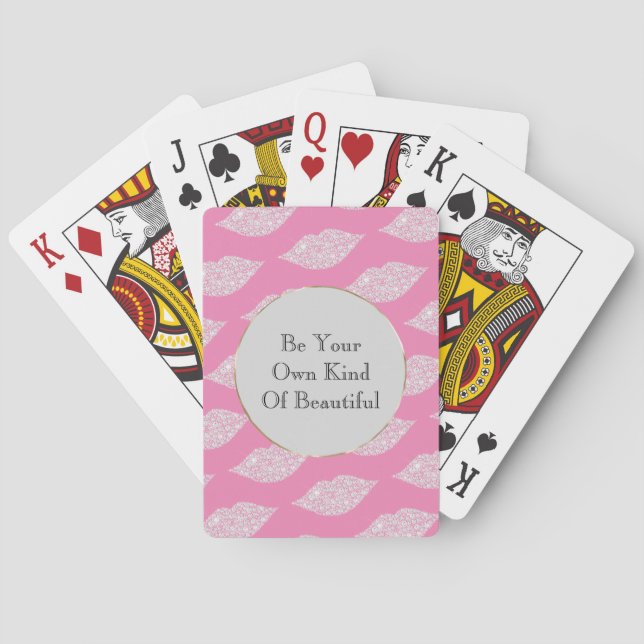 Baraja De Cartas Límites de diamante blanco gris rosado (Reverso)