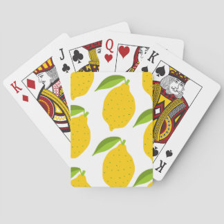 Baraja De Cartas Limones amarillos, patrón artístico sin costura.