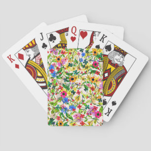 Baraja De Cartas Lindas flores florales primaverales coloridas