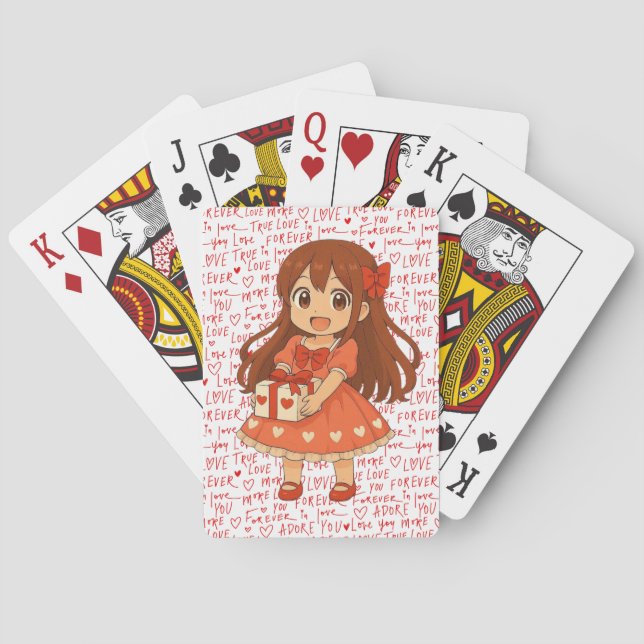 Baraja De Cartas Lindo anime de San Valentín  (Reverso)