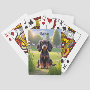 Baraja De Cartas Lindo cachorro de dibujos animados Setter Gordon