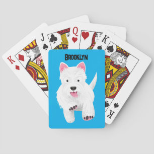 Baraja De Cartas Lindo cartoon de terrier west highland blanco