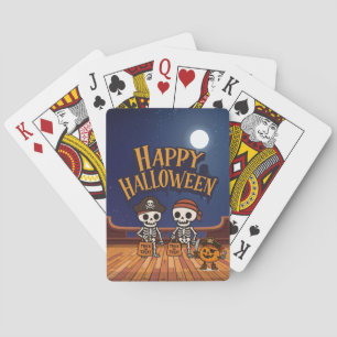 Baraja De Cartas lindo, esqueletos y calabaza Halloween