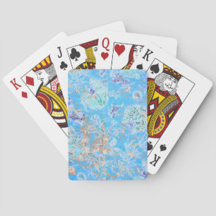 Baraja De Cartas Lindo floral pastel azul