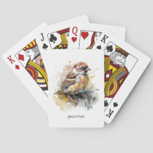 Baraja De Cartas lindo gorrión de agua, personalizable