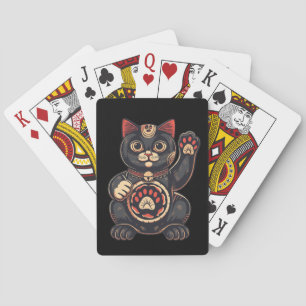 Baraja De Cartas lindo Maneki Neko gato impreso en japonés