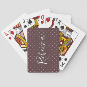 Baraja De Cartas Lindo patrón de lunares marrones y rosados Boho
