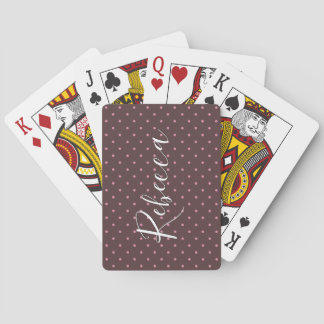 Baraja De Cartas Lindo patrón de lunares marrones y rosados Boho